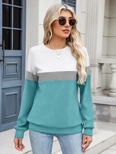 TICTICMIMI Women's Crewneck Sweatshirts Lightweight Long Sleeve Tunic Tops Cute Pullover Shirts thumbnail 3