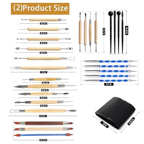 Clay Tools Kit, 52 PCS Complete Clay Tools Set for Sculpting and Pottery, Pottery Tools Includes Polymer Clay Tools, Sculpting Tools, Ceramic Tools, Clay Carving Tools, Perfect Pottery Tool Kit thumbnail 4