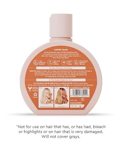 Glaze Supergloss Color Conditioning Gloss With Dispensing Pump – Hydrating Semi-Permanent Color Hair Gloss & Shine Boost – Vegan, Cruelty-Free – 6.4 fl oz - Copper Crush - Bright Copper thumbnail 7