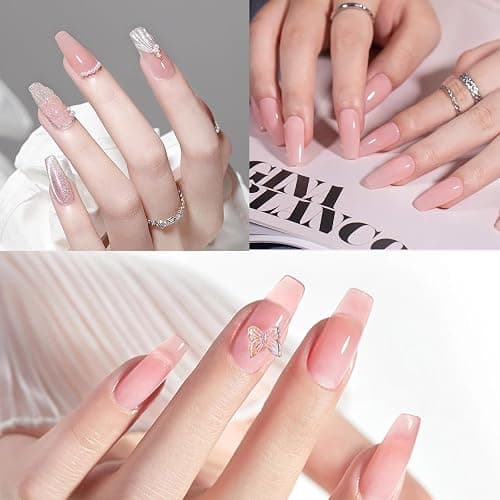 Creaglam Super Nail Acrylic Powder: 3 Pcs 28g Cover Pink Polymer for 3D Art Carving French Extension - Clear Dark Pink Professional - No Need Lamp thumbnail 2