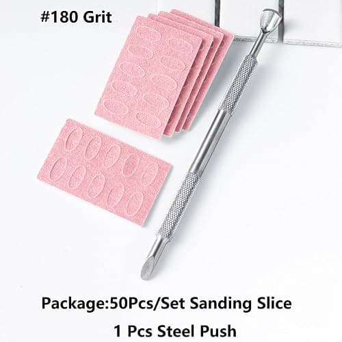 180 Grit Sandpaper Sheets Dual Ended Nail Cuticle Pusher Cuticle Cutter Self-Adhesive Sandpaper for Keratinizer Slant Heads Nail Art Pre Polishing Sandpaper Nail and Foot Salon Home Sandpaper thumbnail 4