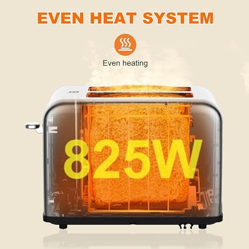 2 Slice Toaster Touch Screen, Stainless Steel Toasters Digital Timer 2 Slot Toasters, 8 Shade Settings 6 Bread Types for Bagel, Cancel, Defrost（Stainless Steel） thumbnail 7