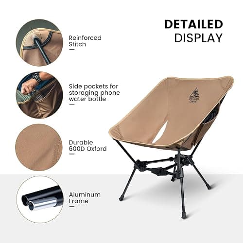 ONETIGRIS Tigerblade Camping Chair, Lightweight Folding Backpacking Hiking Chair, Compact Portable 330 lbs Capacity thumbnail 6