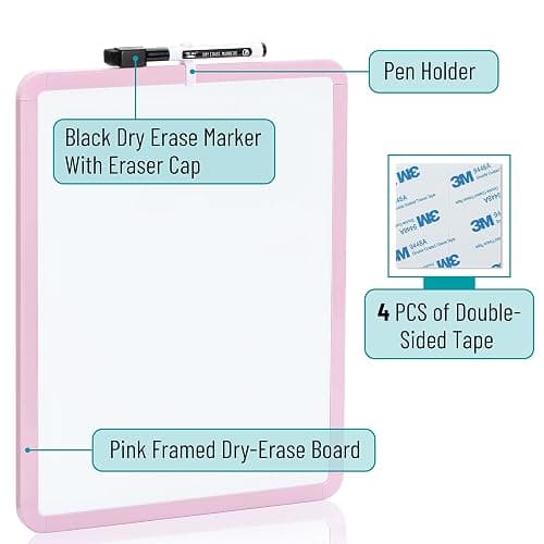 Mr. Pen- Dry Erase Board, 14” x 11” with a Black Dry Erase Marker, Small Mini White Board for Students thumbnail 4