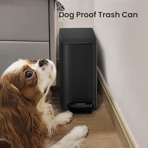 Cesun Small Bathroom Trash Can with Lid, 1.6 Gal, Soft Close, Matte Black | Step pedal soft close, Slim 5.9in fits narrow spaces, Stainless steel, Anti-fingerprint, Removable inner bucket, Odor seal thumbnail 7