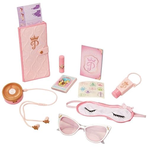 Disney Princess Travel Suitcase Play Set for Girls with Luggage Tag by Style Collection, 17 Pretend Play Accessoriespiece Including Travel Passport! for Ages 3+ thumbnail 5