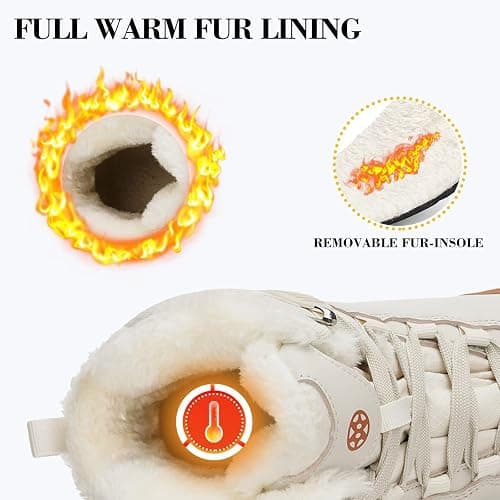 Womens Mens Barefoot Boots | Waterproof Winter Snow Boots | Warm Ankle Booties with Arch Support | Wide Width Hike Work Shoes | Zero Drop Sole | thumbnail 3