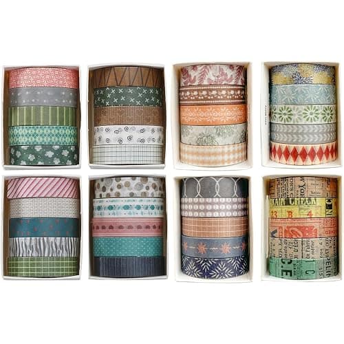 Songdao 40 rouleaux Washi Tape Set, Ruban Adhésif Décoratif Œuvre d’art inspirée Feuille d’or Masking Tapes pour Arts, Bullet Journal, Scrapbooking, Bricolage, Emballage (Retroism 2) thumbnail 2