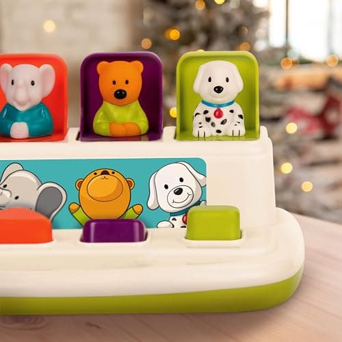 Battat – Cause – And – Effect Toy – Developmental Toy With Buttons & Colors – Color Sorting Animal Toys – For Kids, Toddlers, Babies – 18+ Months – Pop – Up Pals thumbnail 3