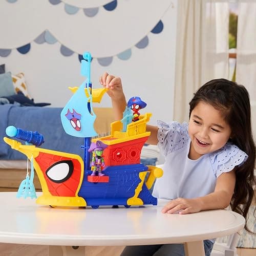 SPIDEY AND HIS AMAZING FRIENDS Marvel Water-Webs Webs Ahoy Bubble Pirate Ship Toy, 3-Inch Action Figures & Boat Playset, Super Hero Toys,, Ages 3+ thumbnail 12
