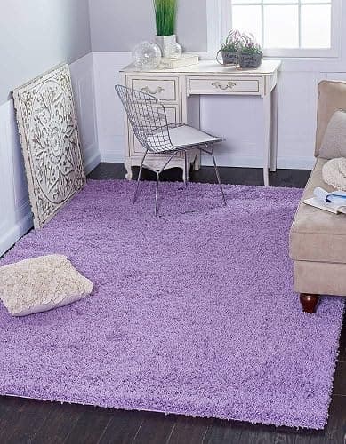 Bravich Lilac Lilac Shaggy Rug 80 x 150cm (2'7" x 4'11") 5cm Pile Medium Thick Fluffy Living Room Hessian Backed Washable thumbnail 8