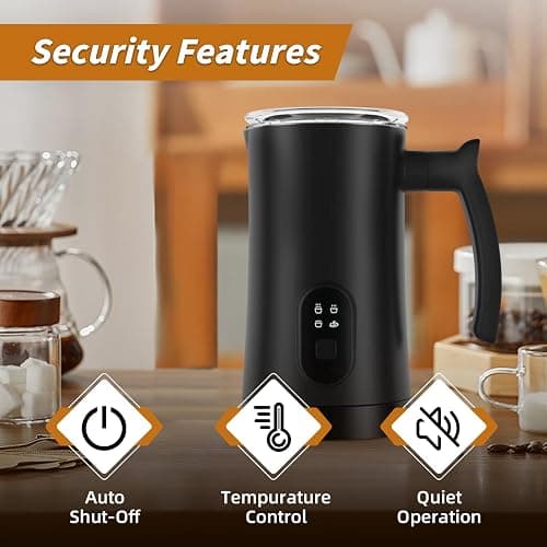 MUMAO Milk Frother, 4-in-1 Electric Milk Steamer, 350ml/11.8oz Automatic Frother Machine for Coffee, Warm and Cold Foam, Temperature Control for Latte, Cappuccino, Hot Chocolate thumbnail 8