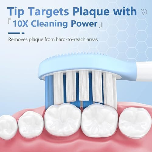 Replacement Toothbrush Heads for Philips Sonicare Electric Toothbrush, 2-in-1 Tongue Cleaner, 10 Pack, Ice Blue,Suitable for Philips Sonicare Heads, C2, C1, C3, W1, W2, W3, G1, G2, G3 thumbnail 4