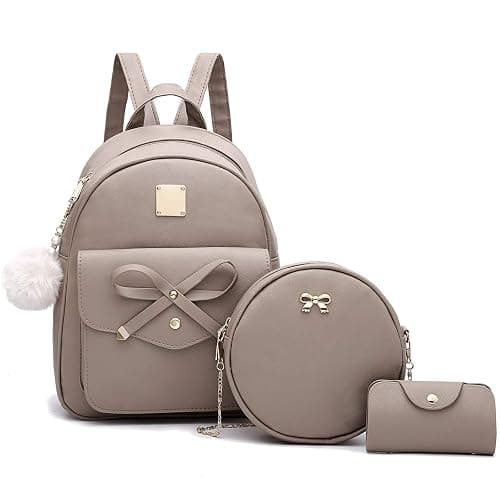 I IHAYNER Girls Bowknot 3-Pieces Fahsion Leather Backpack Backpack Purse for Women Rucksack for Ladies Shoulder Bag | Backpack Purse, Rucksack, for Ladies, Shoulder Bag, Backpack Purse, Rucksack - Image 1