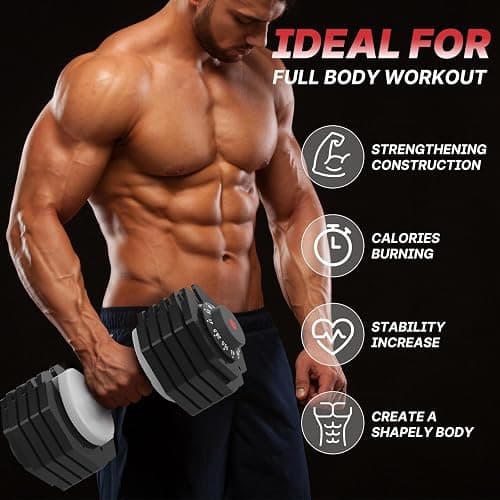 EnterSports 27kg Adjustable Dumbbell Pair thumbnail 3