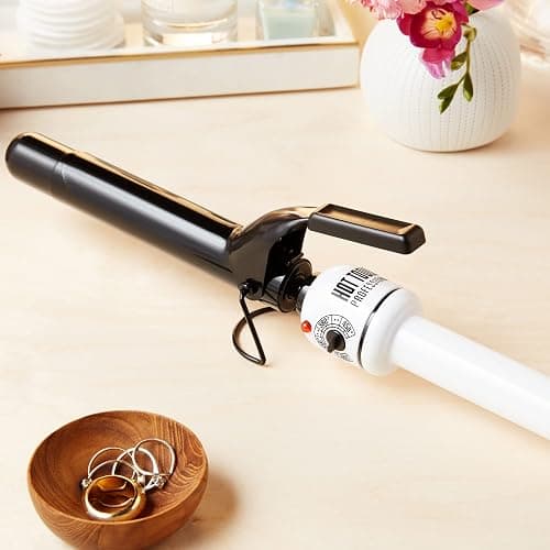 HOT TOOLS Pro Artist Nano Ceramic Curling Iron/Wand | For Smooth, Shiny Hair (1” in) Black/White thumbnail 5