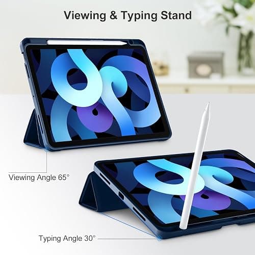 Akkerds Compatible with iPad Air 11 Inch Case 7th/6th Generation (M3/M2) 2025/2024, for iPad Air 5th/4th Generation Case 10.9 Inch 2022/2020 with Pencil Holder[Auto Sleep/Wake], Navyblue thumbnail 6