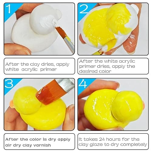 50ml Air Dry Clay Glaze, Protect Clay Surfaces, Delivers Gloss Glaze Effect | Gloss Glaze, Air Dry Clay Varnish, Waterproof, Dustproof,Prevents Clay Scratches & Wear thumbnail 6