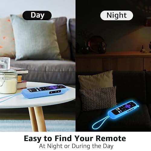 3Pack Remote Cover for Roku, Compatible with Hisense/TCL Roku TV Steaming Stick/Express, Silicone Protective Controller Universal Sleeve Skin Glow in The Dark Purple Blue Pink thumbnail 3