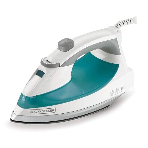 Black+Decker Lightweight Steam Iron for Clothing, Smart Steam Techology, Anti-Drip, Teal, 1200W, IR0820C - Image 1