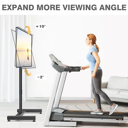 TVON TV Floor Stand for 13-50 inch LCD LED Flat/Curved Panel Screen TVs up to 44 lbs, Height Adjustable TV Stand Mount with VESA 200x200, Portable TV Stand for Bedroom, Dorm Room, Office thumbnail 3