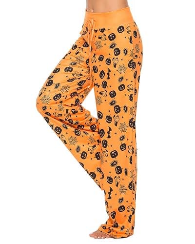 Halloween Pajama Pants for Women Spooky Pumpkin Ghost Lounge Bottoms Pjs | Pumpkin Ghost Print,Spooky Fall Jammies,Soft Lounge Bottoms,Cozy Sleepwear,Halloween Party,Comfy Sleep Pj，Cute Jammies thumbnail 2