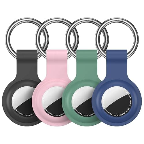 Compatible with AirTag Holder Case Keychain 4 Pack, for AirTag 1st & 2nd Generation Key Chain Ring Case Cover for Air Tag Holder GPS Tracker Item Air Tags Finders Air Tagholder for Kids,Bags,Luggages - Image 1
