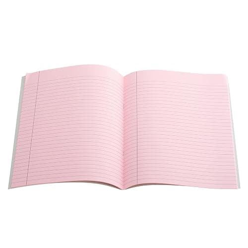 9" x 7" - 7mm Lined Tinted Paper - Exercise Book Grey Cover - Pink - Single Book thumbnail 2