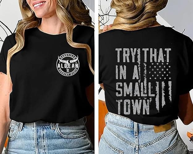 Funny Letter Print Country Music Shirt for Women Concert Shirts Vintage Country Western Casual T-Shirt Tops thumbnail 2