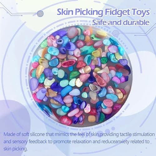 1pcs Non-Sticky Skin Picking Fidget Toys, Silicone Picking Sensory Pick Fidget Pad, Skin Picking Pocket Pads to Pick Dig and Peel Great for Dermatillomania ADHD, and OCD thumbnail 3