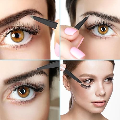 SWEET VIEW 7pcs Eyebrow Tweezers Set, Stainless Steel Tweezers for Women and Man, Precision Plucker Tweezers for Facial Hair, Chin, Eyebrow, Splinter and Ingrown Hair Removal thumbnail 5