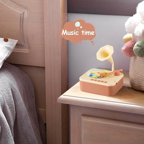 Toddler Gramophone Musical Toys - Player Audio Books for Kids, 99 Cards Stories Songs Phonograph Record, for Boys and Girls (Cozy Brown) thumbnail 5