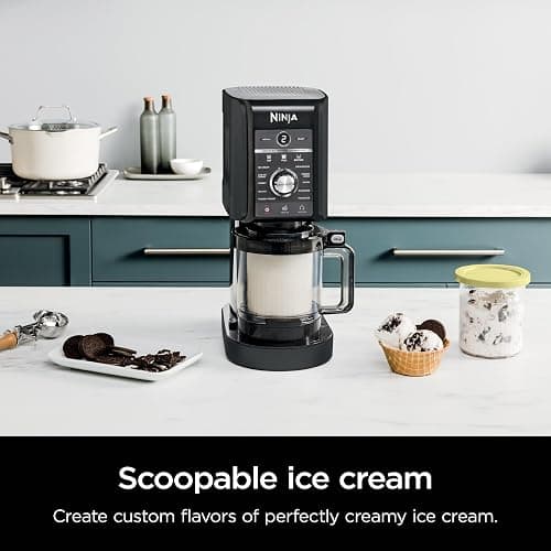 Ninja (Refurbished) NC501 CREAMi Deluxe 11-in-1 Ice Cream & Frozen Treat Maker with 2 XL Family Size Pint Containers, Black (Renewed) thumbnail 4