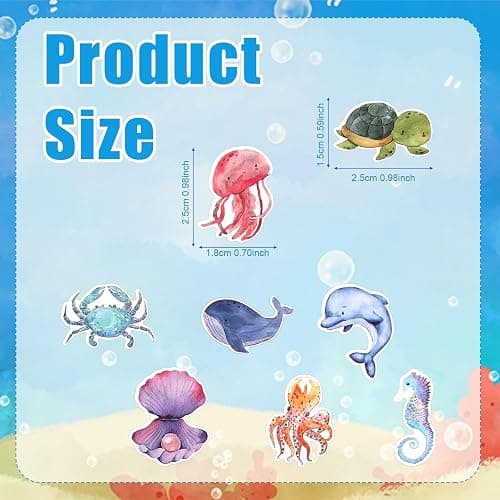 500pcs Ocean Animal Stickers Roll for Kids, Sea Animal Stickers Sea Creature Labels Fish Stickers Decals for Water Bottle Computer Craft Supplies Classroom Rewards Under The Sea Decorations thumbnail 3
