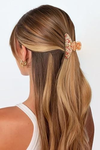 LILIE&WHITE Acrylic Pink Hair Clips For Women Cherry Hair Clip Claw Clips | With The Rhinestone Pattern In Red Cherry Strong Hair Fix Hair Clips Accessories Fashion Hair Claw For Women thumbnail 3