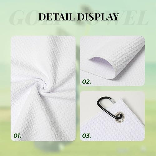 GEEDENDDY 2 Packs Funny Golf Towels for Golf Bag White Pink Blue Microfiber Waffle Cleaning Towel with Clip for Golfers thumbnail 4