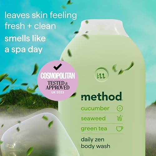 Method Body Wash, Daily Zen, Shower Gel, Vibrant Cucumber, Seaweed and Green Tea Scent, Pack of 1, 532ml thumbnail 4