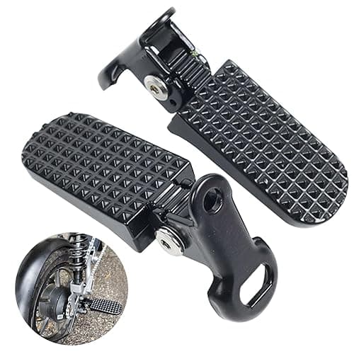 SYCOOVEN 1 Pair Mini Bike Foot Pegs, Universal Bike Foot Rest, Aluminium Alloy Non-Slip Bike Pegs, Folding Bike Rear Pedals for Mountain Bike, Folding Bicycle - black thumbnail 9