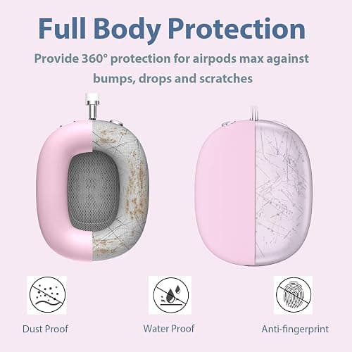 3-in-1 Silicone Case Cover for Apple AirPods Max Headphones, AirPod Max Accessory Protective Cover, Headband/Ear Cups/Ear Pad Covers, Anti-Scratch and Sweatproof (Pink) thumbnail 6