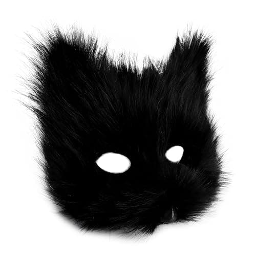 Adolala Faux Fur Fox Tail Cat Wolf Set Plush Mask Fluffy Paw Gloves Halloween Christmas Party for Women thumbnail 3