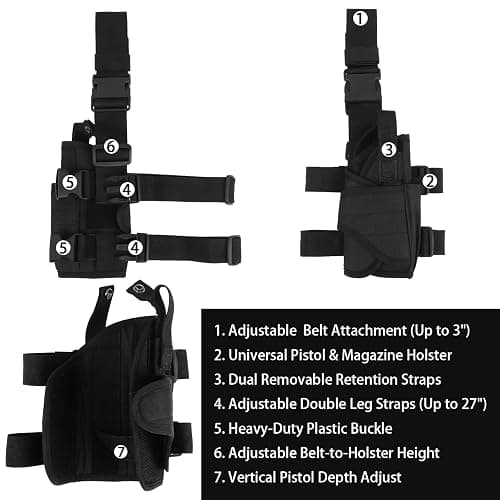Drop Leg Holster, Leg Holsters for Pistols, Thigh Holster for Men thumbnail 4