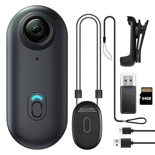 Meoilkolnm Mini Body Camera, Wearable Action Body Cam, Thumb Size Hands Free Recording Body Worn Camera, Premium Portable Camcorder Mount Anywhere for Pet Walking, Work, Travel (Black, 64GB) - Image 1