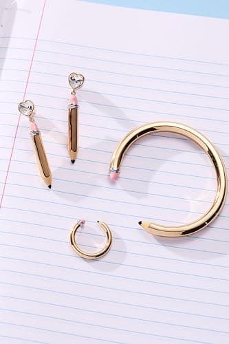 Alex and Ani Open Pencil Ring - Two Tone Nickel-Free Design, Cute Adjustable Ring, Fits Size 7, Unique School-Day Fashion for Women thumbnail 3