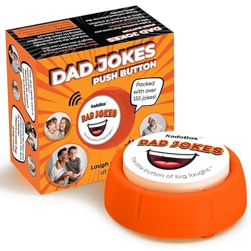 KadoBox - Funny Dad Jokes Electronic Sound Button - 135+ British One Liner Audio Dad Jokes from Daughter and Son - Funny Gifts for Men - Gifts for Dad - Image 1