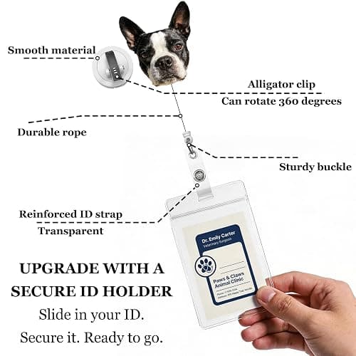 Custom Badge Reel with Photo Text Personalized Acrylic Retractable ID Holder with Alligator Clip Gifts for Office Worker Teacher Nurse Pet Lover thumbnail 4