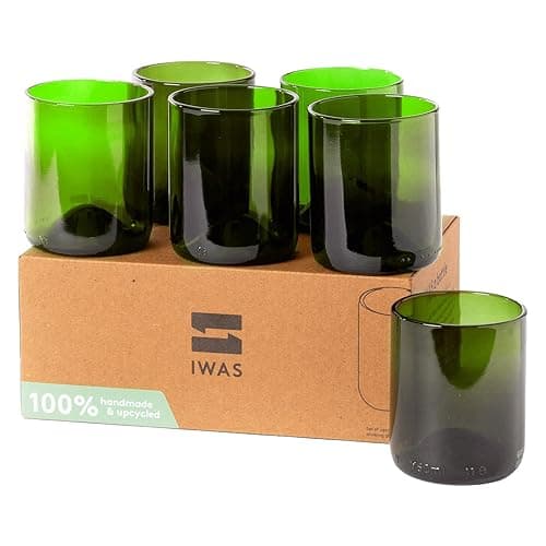 IWAS Upcycled Green Drinking Glasses