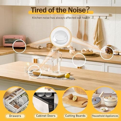 QUEENTI Silicone 160 Pcs Cabinet Door Bumpers Round, Self Adhesive Bumpers | 1/2" Diameter Clear Cupboard Door Drawer Bumpers, Noise Dampening, Ideal for Kitchen Cabinets Cutting Boards Picture Frames thumbnail 5