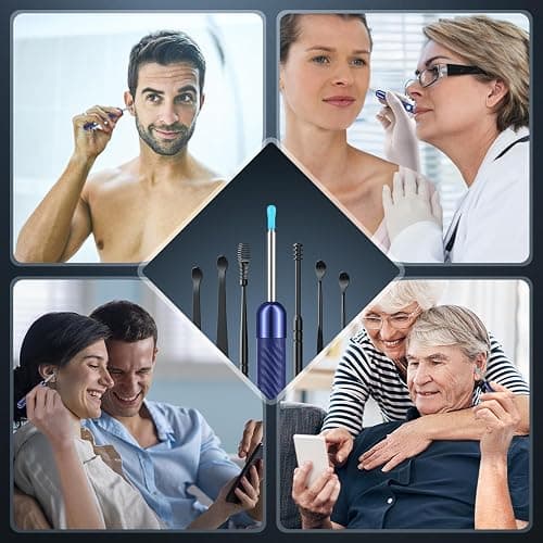 Ear Wax Removal Tool Camera - Ear Cleaner with Camera,1080P Otoscope, Ear Cleaning Tool with 6 Ear Spoon, Ear Camera for iPhone & Android Phones - Blue - Blue thumbnail 6