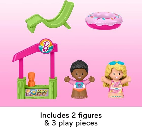 Fisher-Price Little People Toddler Toy Barbie Beach House Playset, Figures and Accessories for Preschool Pretend Play Kids Ages 18+ Months thumbnail 5