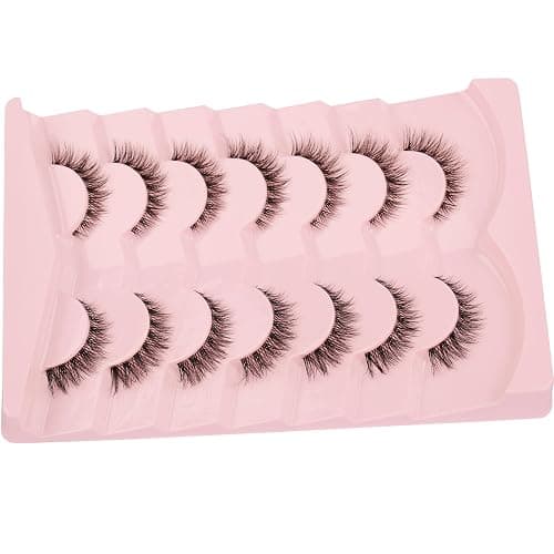 Gmagictobo Natural Lashes Short Wispy Cat Eye False Eyelashes Clear Band Fake Eyelashes Pack 7 Pairs Soft Strips Fake Eye Lashes thumbnail 7